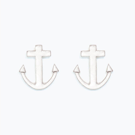 Earrings - Classic Silver Anchors - Mellow Monkey