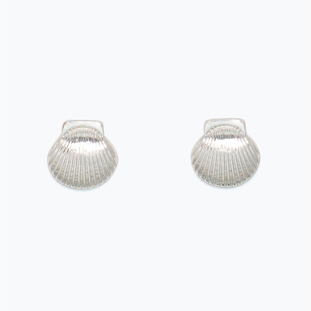 Earrings - Mini Silver Scallop Shells - Mellow Monkey