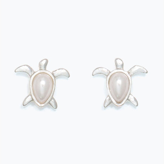 Earrings - Silver Turtles w Pearls - Mellow Monkey