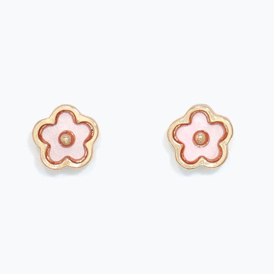Earrings - Pink and Gold Flowers - Mellow Monkey