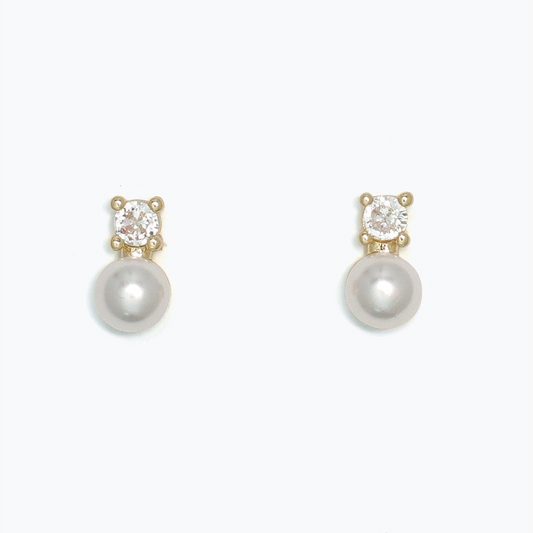 Cubic Zirconia and Pearl Earrings - Cuties by Periwinkle - Mellow Monkey