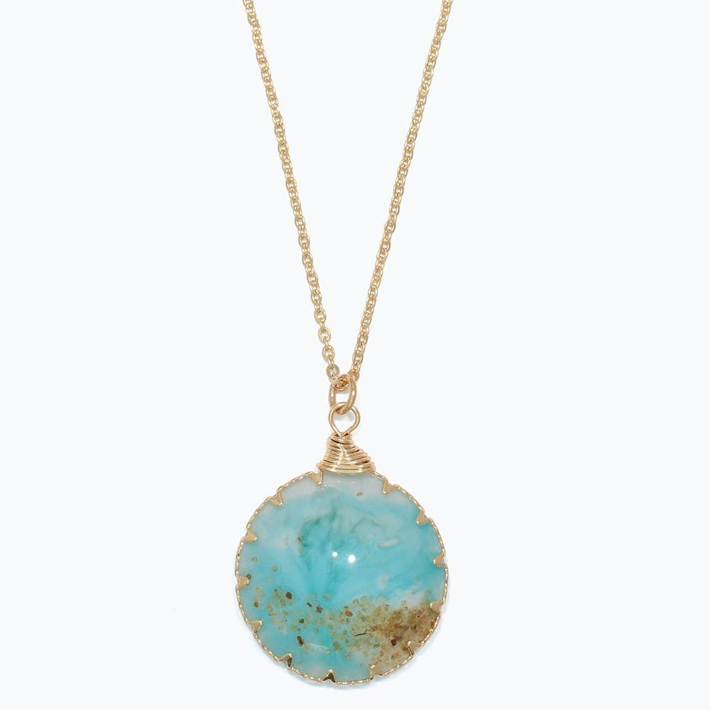 Necklace - Sandy Beach Drop in Gold - Mellow Monkey
