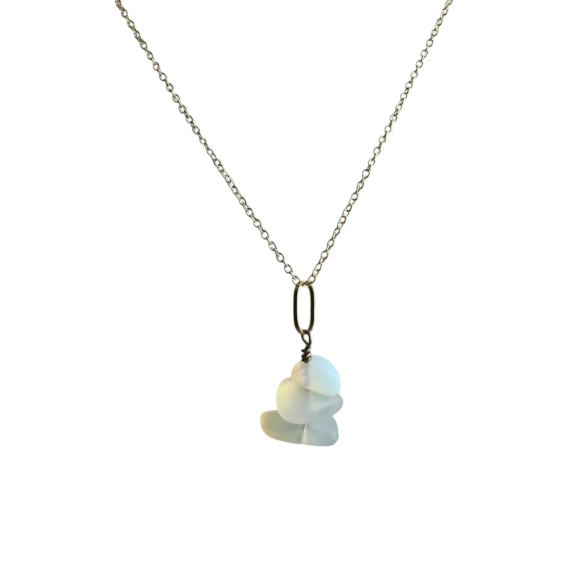 Moonstone - Gold Sea Glass Necklace - Mellow Monkey