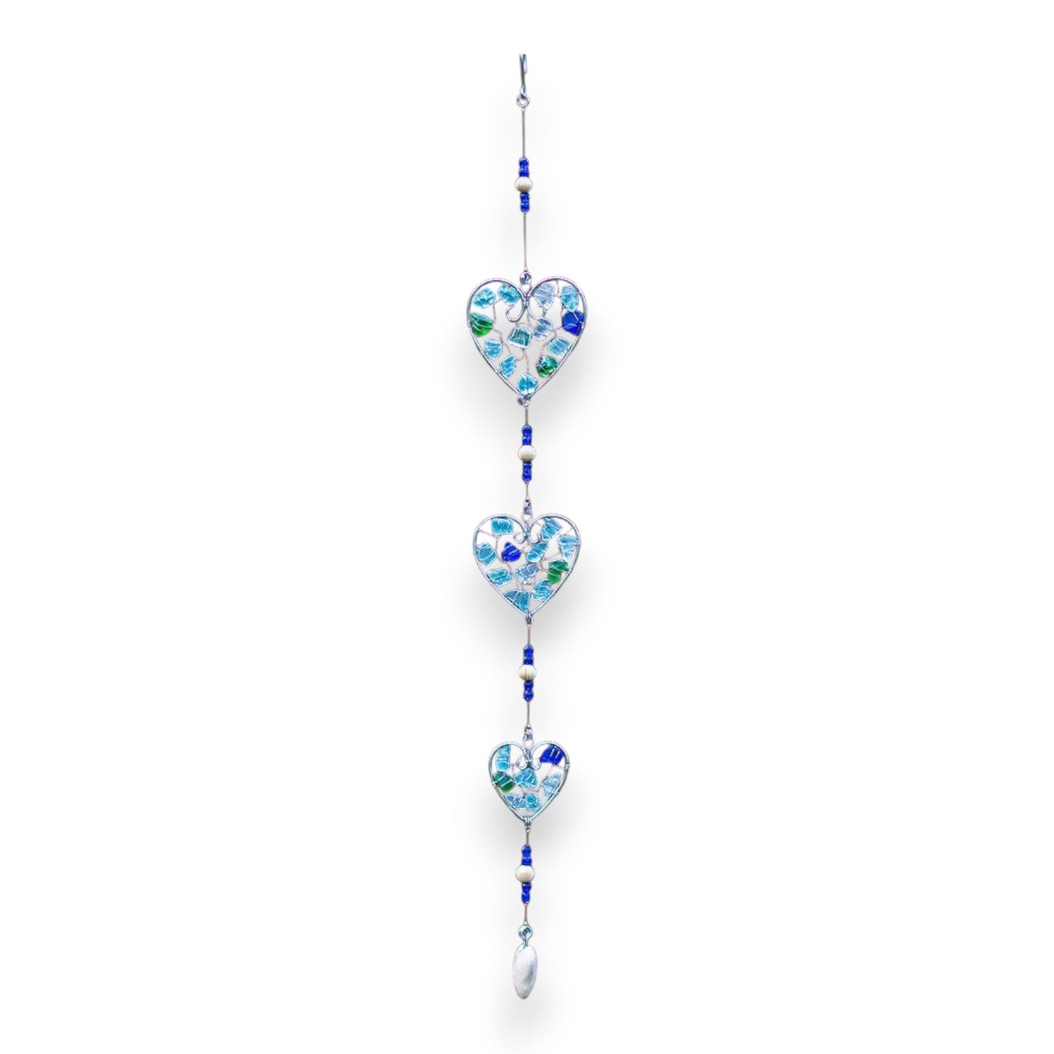 Recycled Glass Garland - Heart - 36-in - Mellow Monkey
