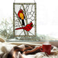 Annabelle Red Cardinals Stained Glass Window Panel - 18-1/2-in x 12-in