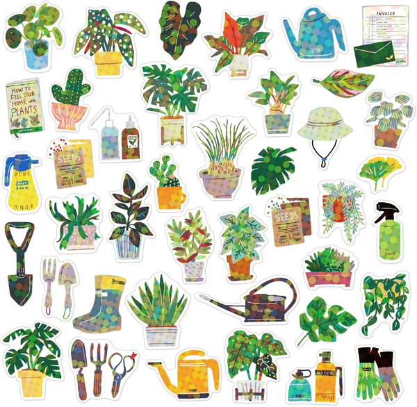 Plant Market Stickers - Boxed Hologram Stickers - Mellow Monkey