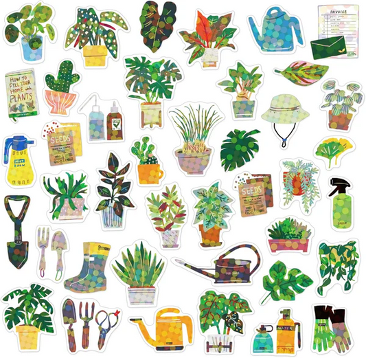 Plant Market Stickers - Boxed Hologram Stickers - Mellow Monkey
