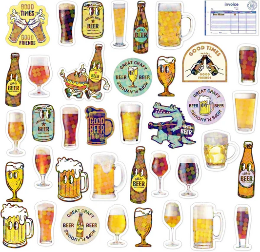 Beer Brewers Stickers - Boxed Hologram Stickers - Mellow Monkey