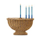 Basket Weave Menorah with Gold Leaf - 10-3/4-in - Mellow Monkey