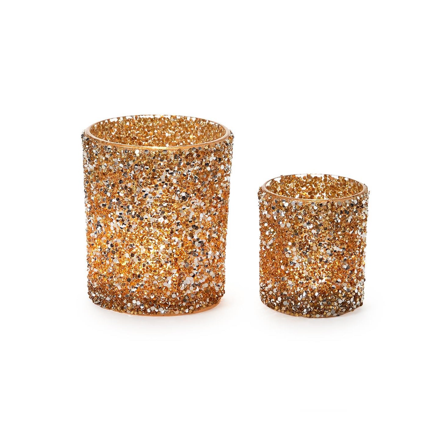 Gold Bead Encrusted Candle Holder - Mellow Monkey