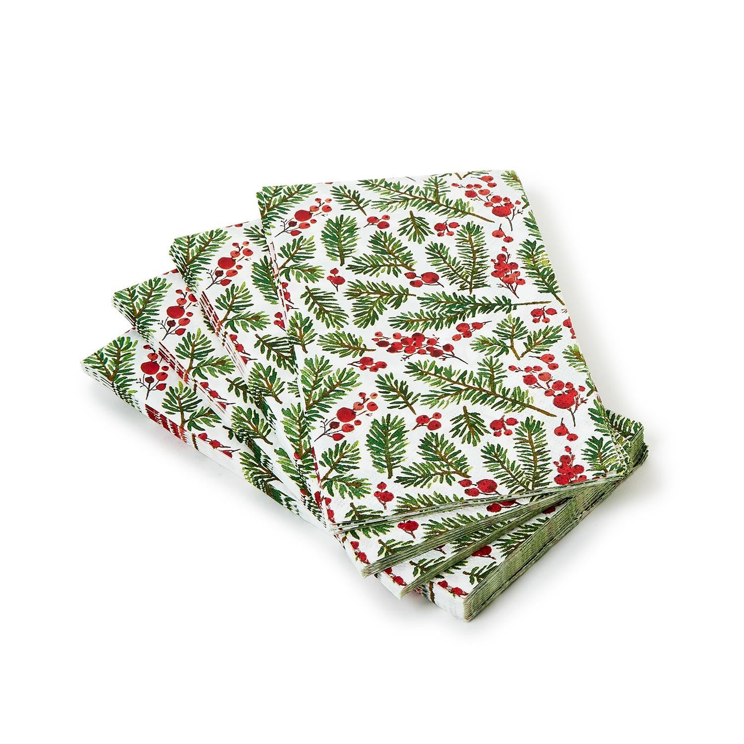 Merry Berry 3-Ply Paper Dinner Napkins - Set of 20 - Mellow Monkey