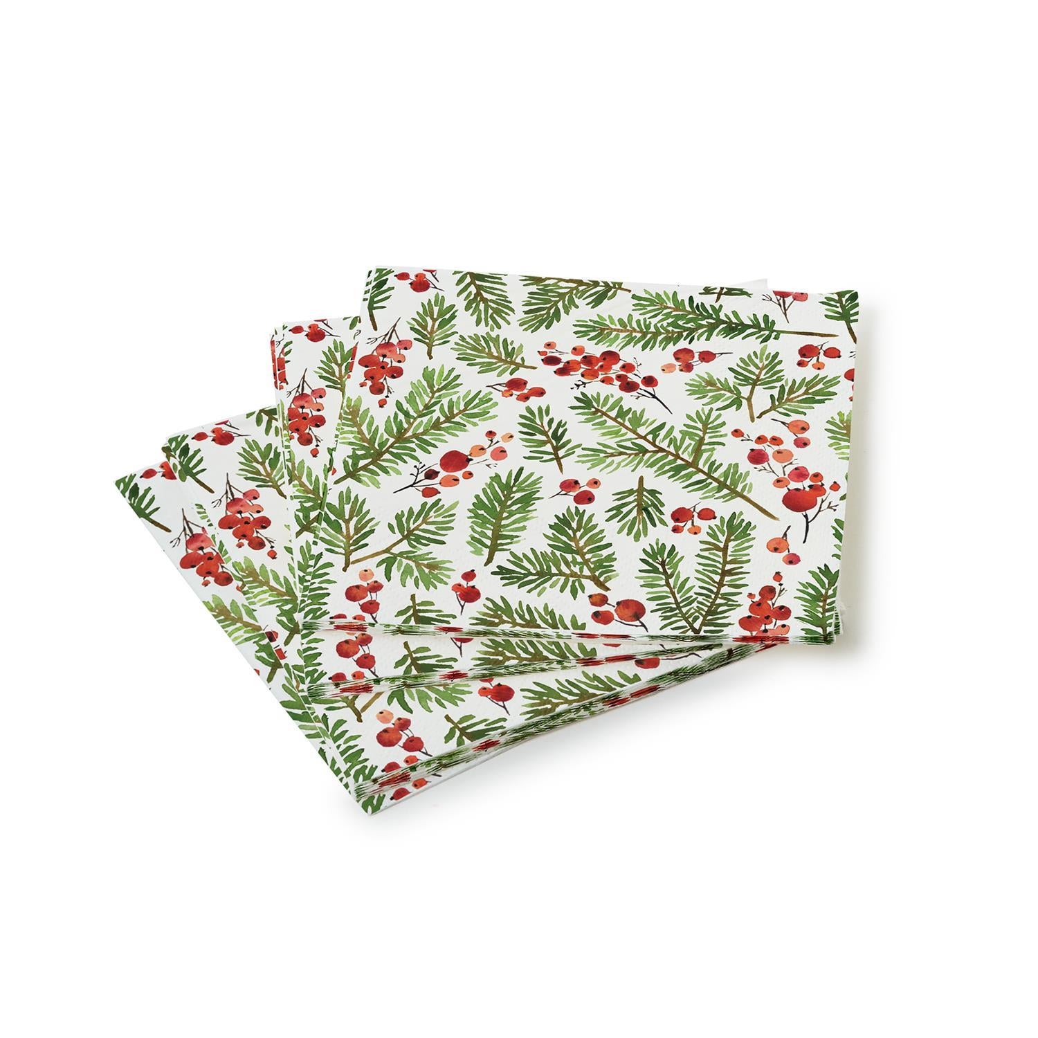 Merry Berry 3-Ply Paper Napkins - Square - Set of 30 - Mellow Monkey