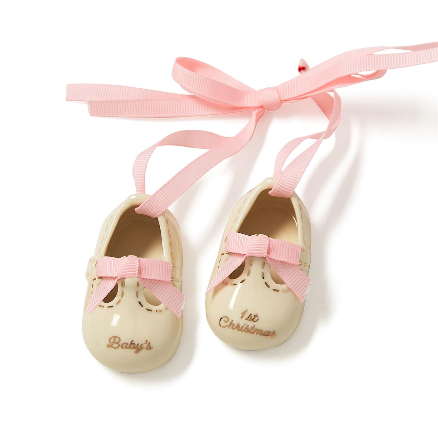 Baby's First Shoes Ceramic Ornament - Mellow Monkey
