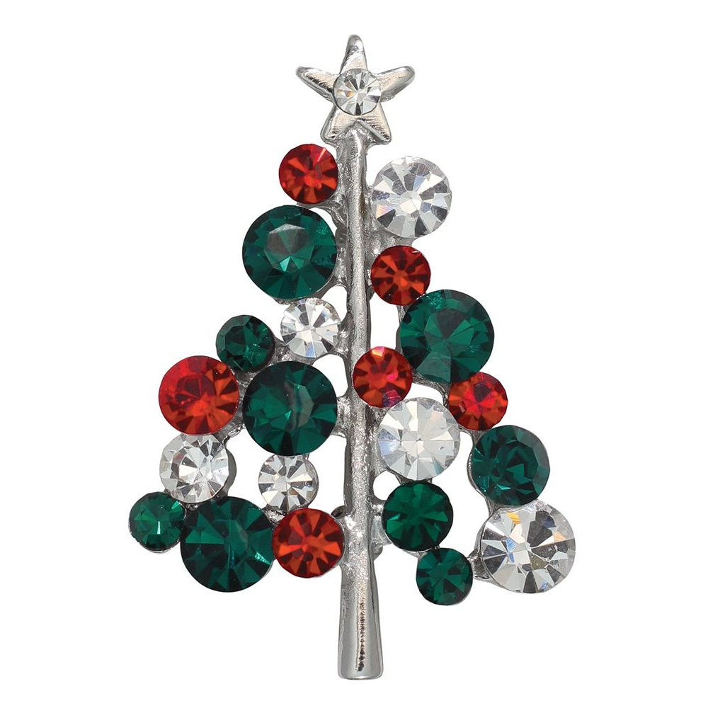 Jeweled Holiday Tree Pin - Mellow Monkey