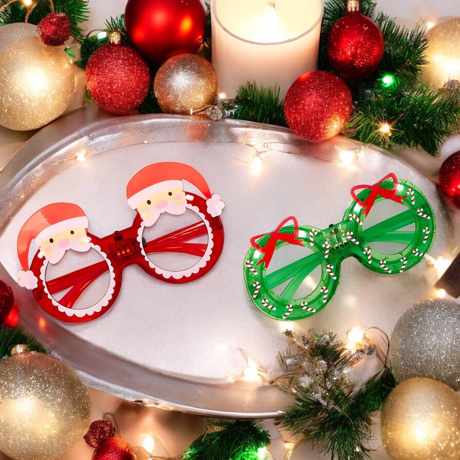 Holiday Cheer Novelty Light-Up Glasses - Mellow Monkey