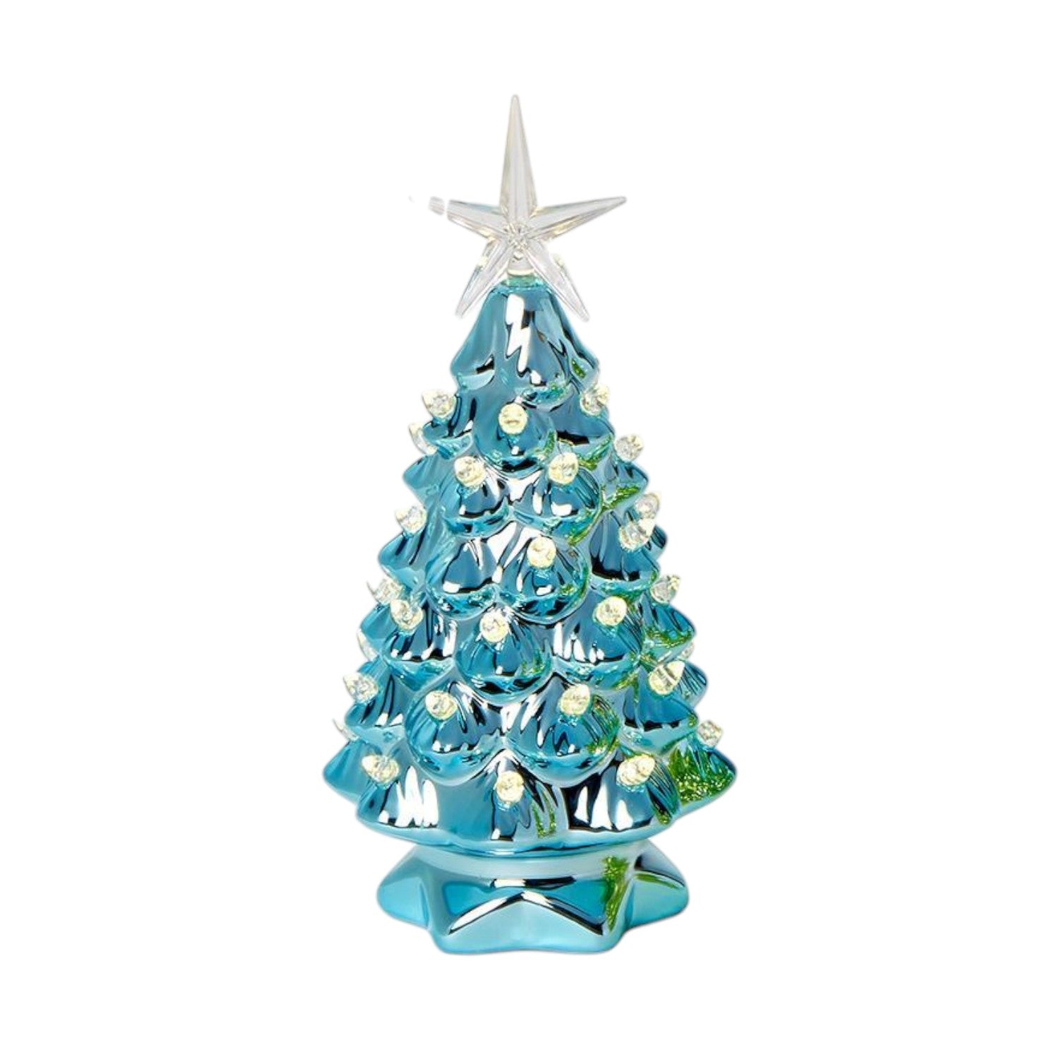 Metallic Christmas Tree with LED Lights - 8-1/2-in - Mellow Monkey