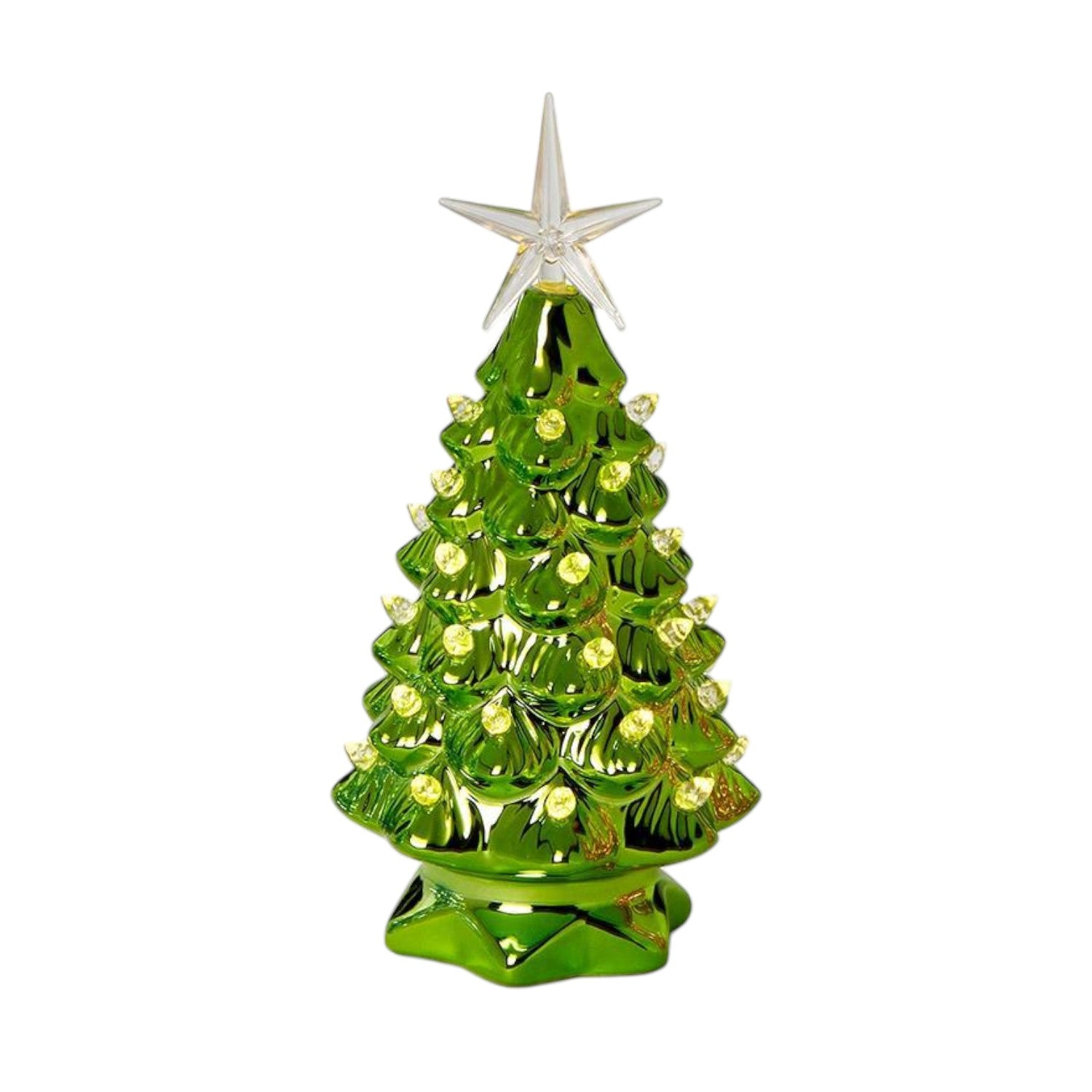 Metallic Christmas Tree with LED Lights - 8-1/2-in - Mellow Monkey