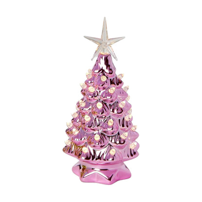 Metallic Christmas Tree with LED Lights - 8-1/2-in - Mellow Monkey