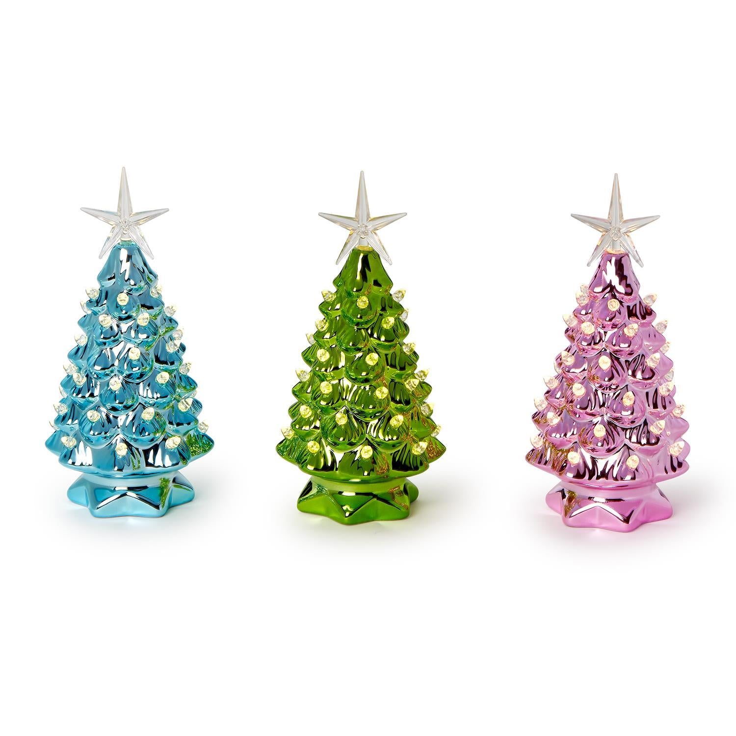 Metallic Christmas Tree with LED Lights - 8-1/2-in – Mellow Monkey