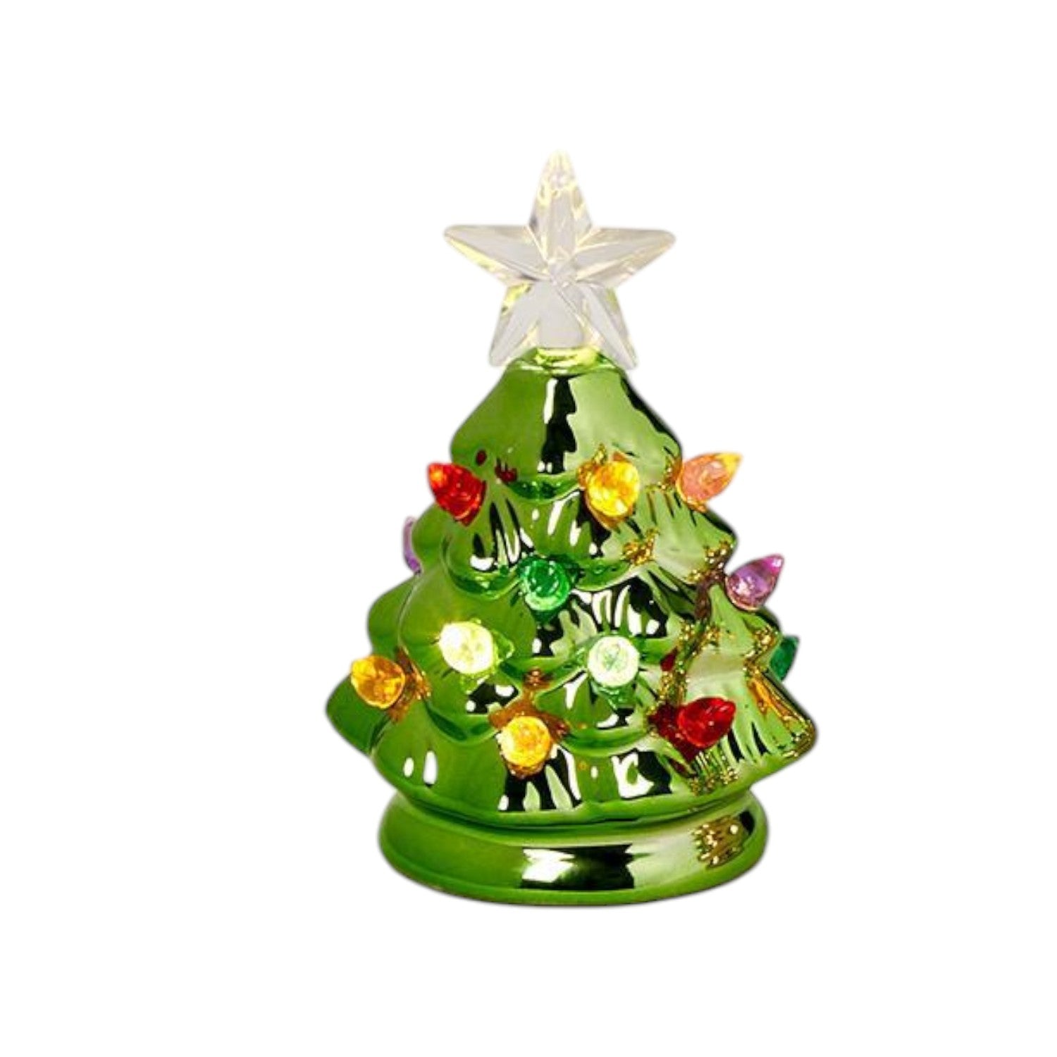 Metallic Mini Tree with LED Lights - 4-3/4-in - Mellow Monkey