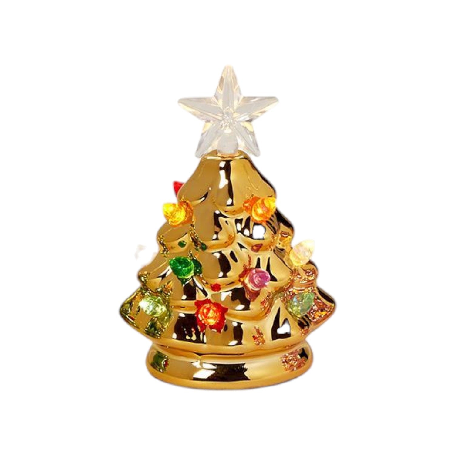 Metallic Mini Tree with LED Lights - 4-3/4-in - Mellow Monkey