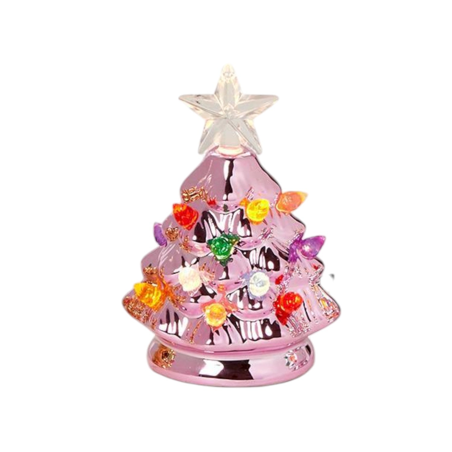 Metallic Mini Tree with LED Lights - 4-3/4-in - Mellow Monkey