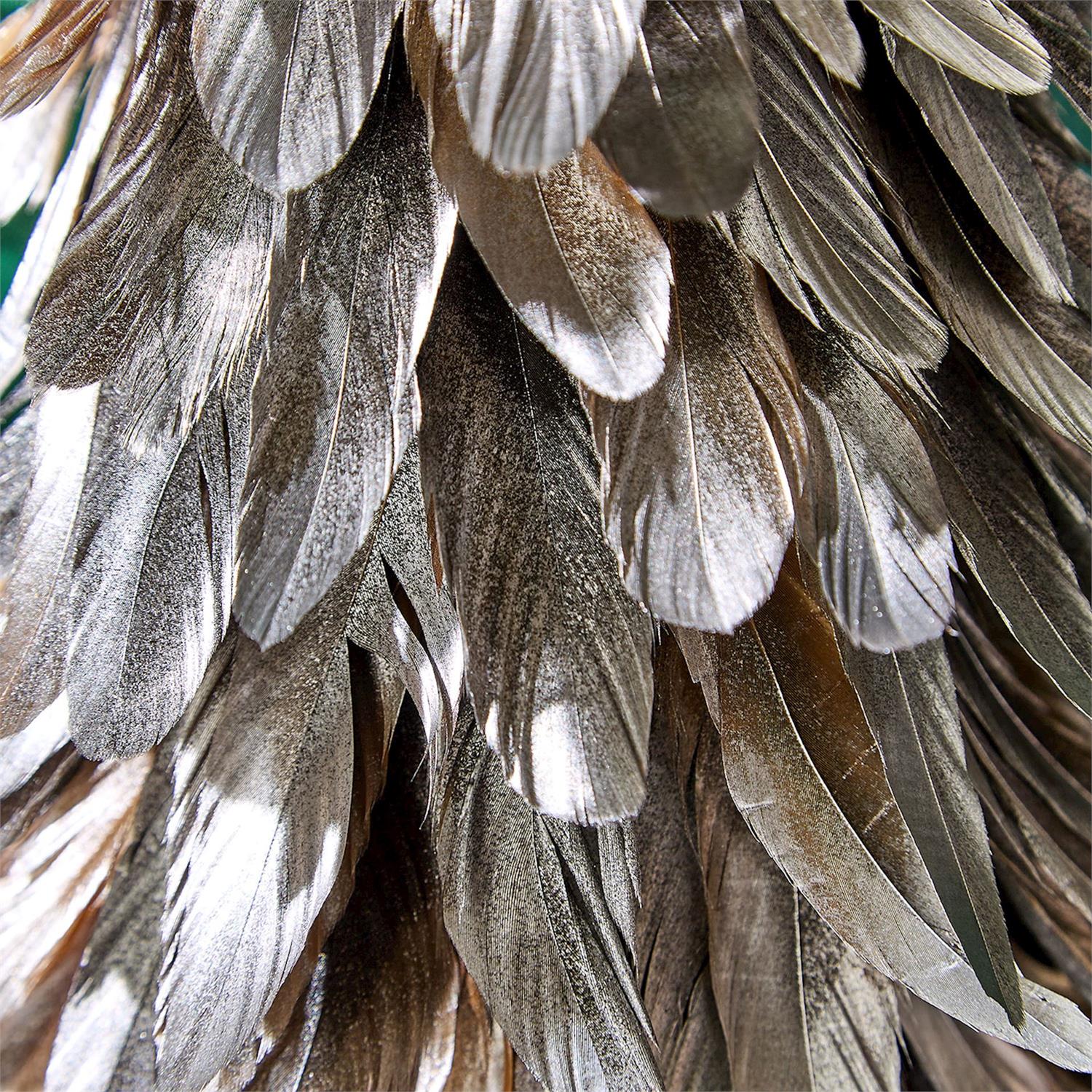 Shimmering Plumage Hand-Crafted Feather Holiday Tree - 16-1/2-in - Mellow Monkey