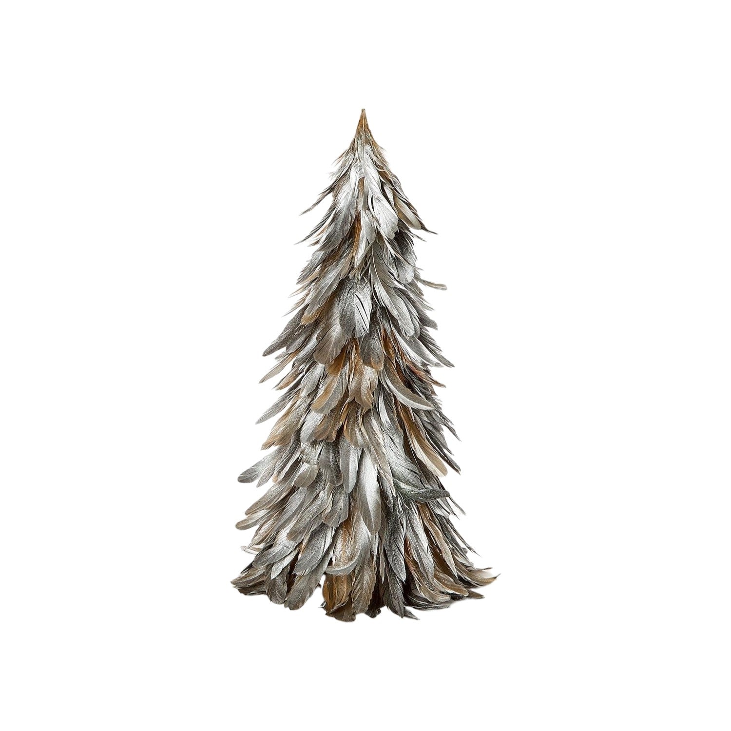 Shimmering Plumage Hand-Crafted Feather Holiday Tree - 16-1/2-in - Mellow Monkey