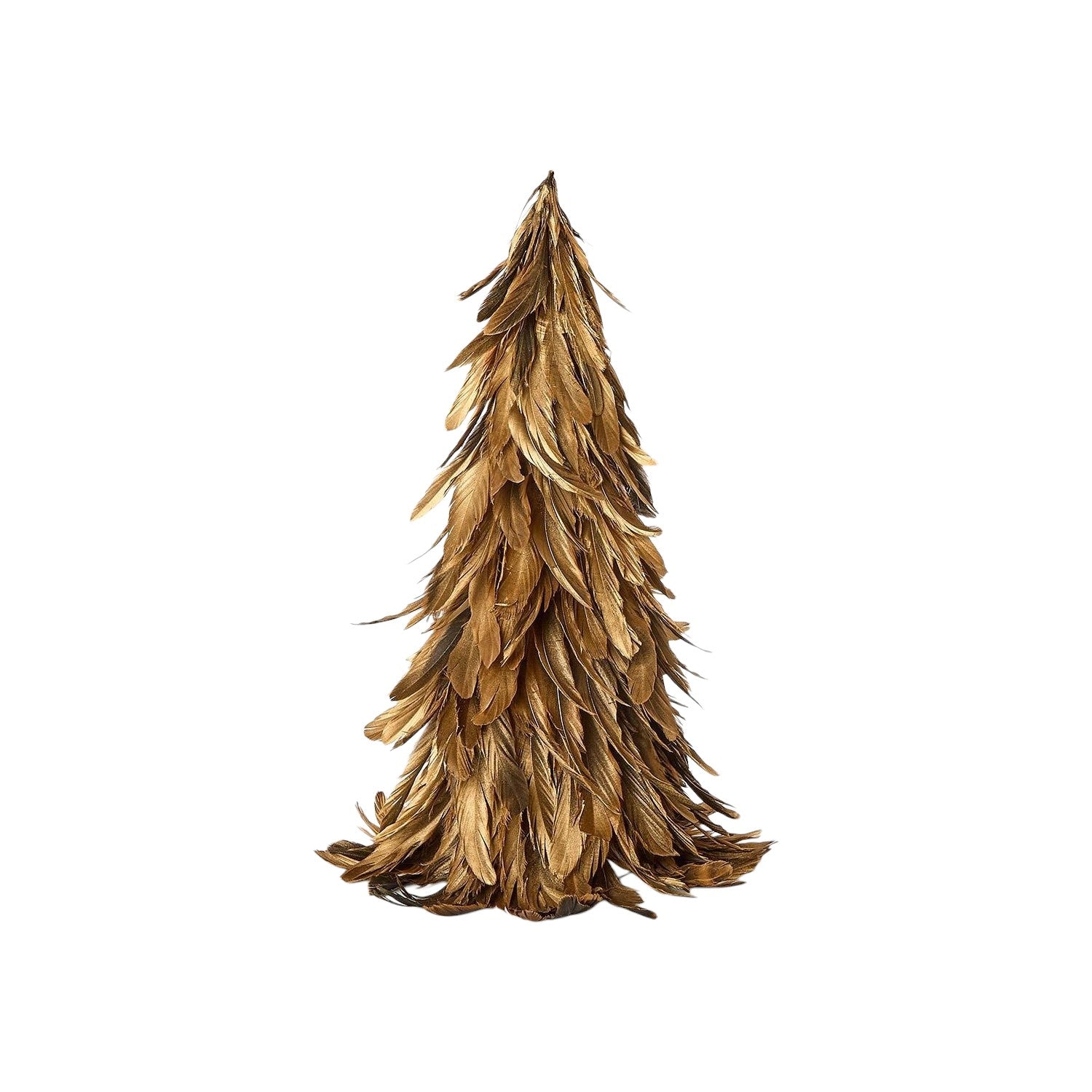 Shimmering Plumage Hand-Crafted Feather Holiday Tree - 16-1/2-in - Mellow Monkey
