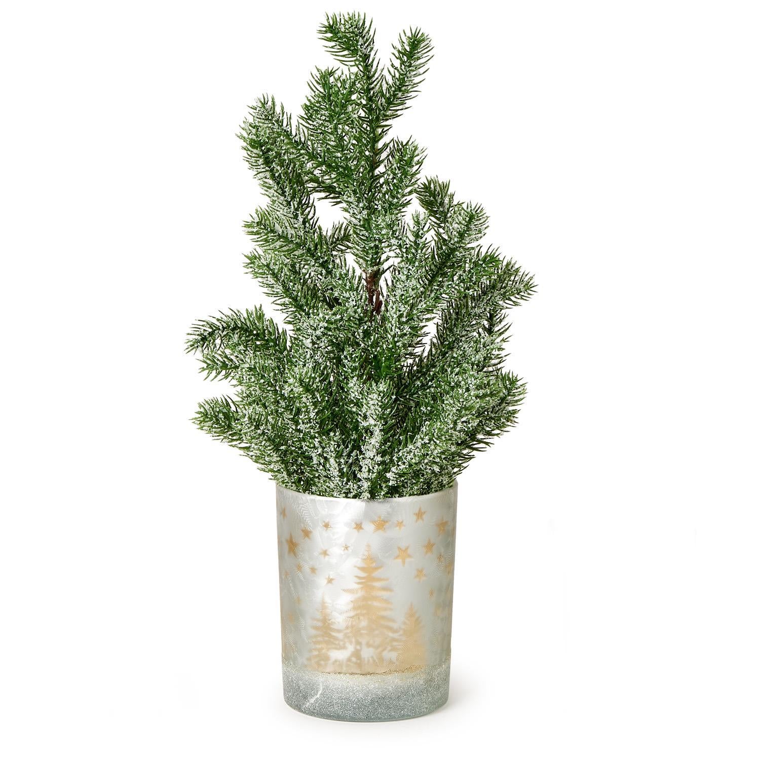 Forest Whimsy Shimmering Winter Forest Scene Tealight Candleholder - Mellow Monkey