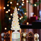 Silver Belle Iridescent Light-Up Tree with Rotating Base - 13-1/2-in - Mellow Monkey