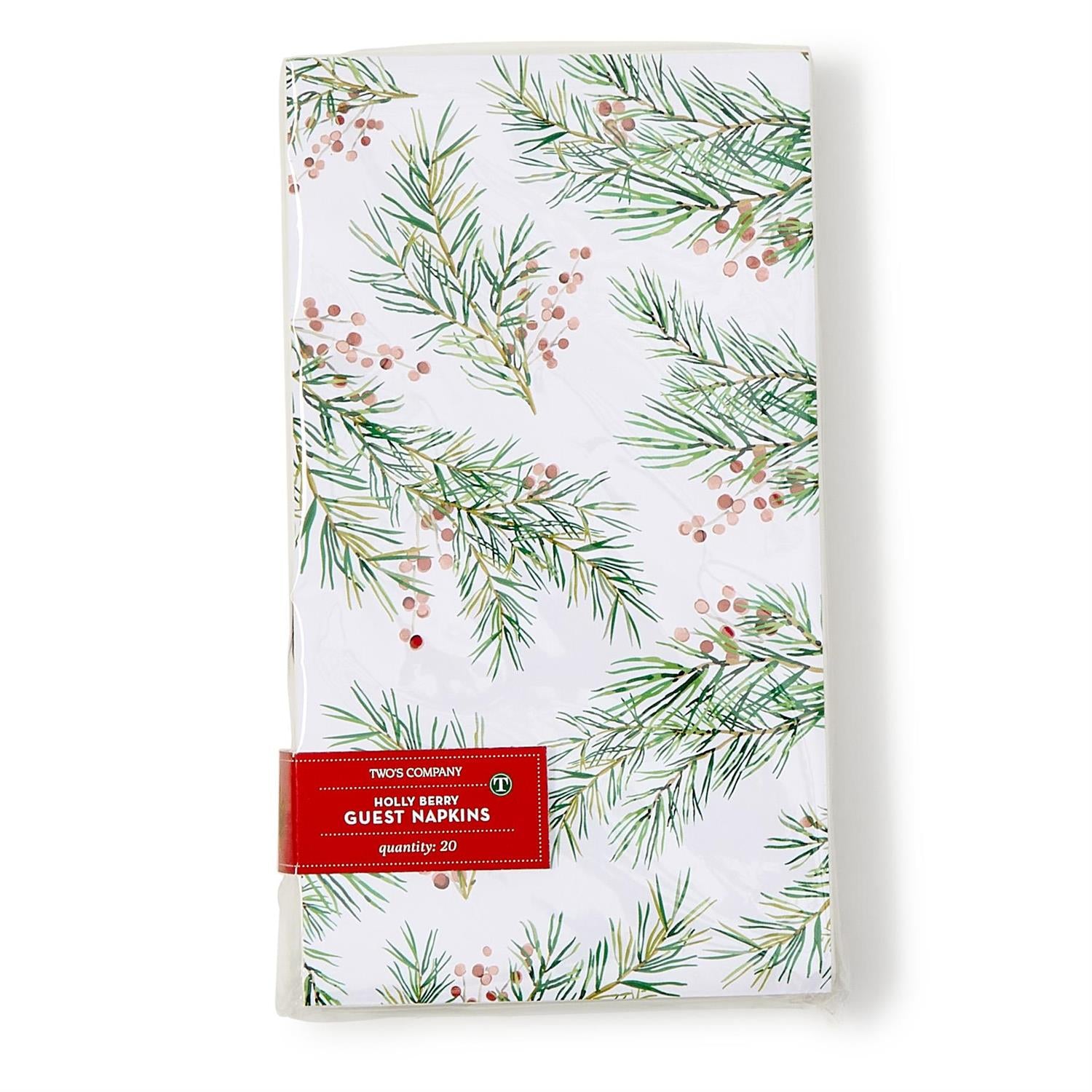 Pine Berry 3-Ply Paper Dinner Napkins - Set of 20 - Mellow Monkey