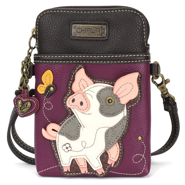 Spotted Pink Pig - Chala Cellphone Crossbody - Mellow Monkey