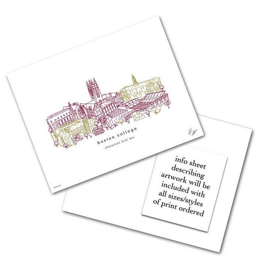 Boston College (Massachusetts) Minimalist Art Print - 8x10-in - Mellow Monkey