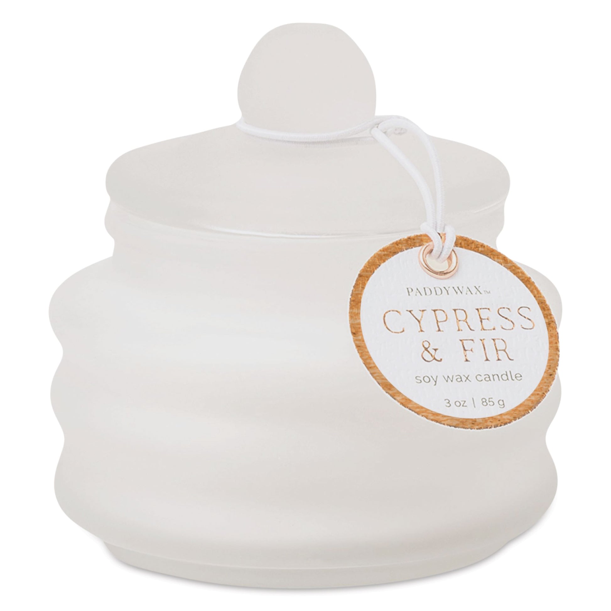 Cypress Fir White Frosted Candle - 3 oz. - Mellow Monkey