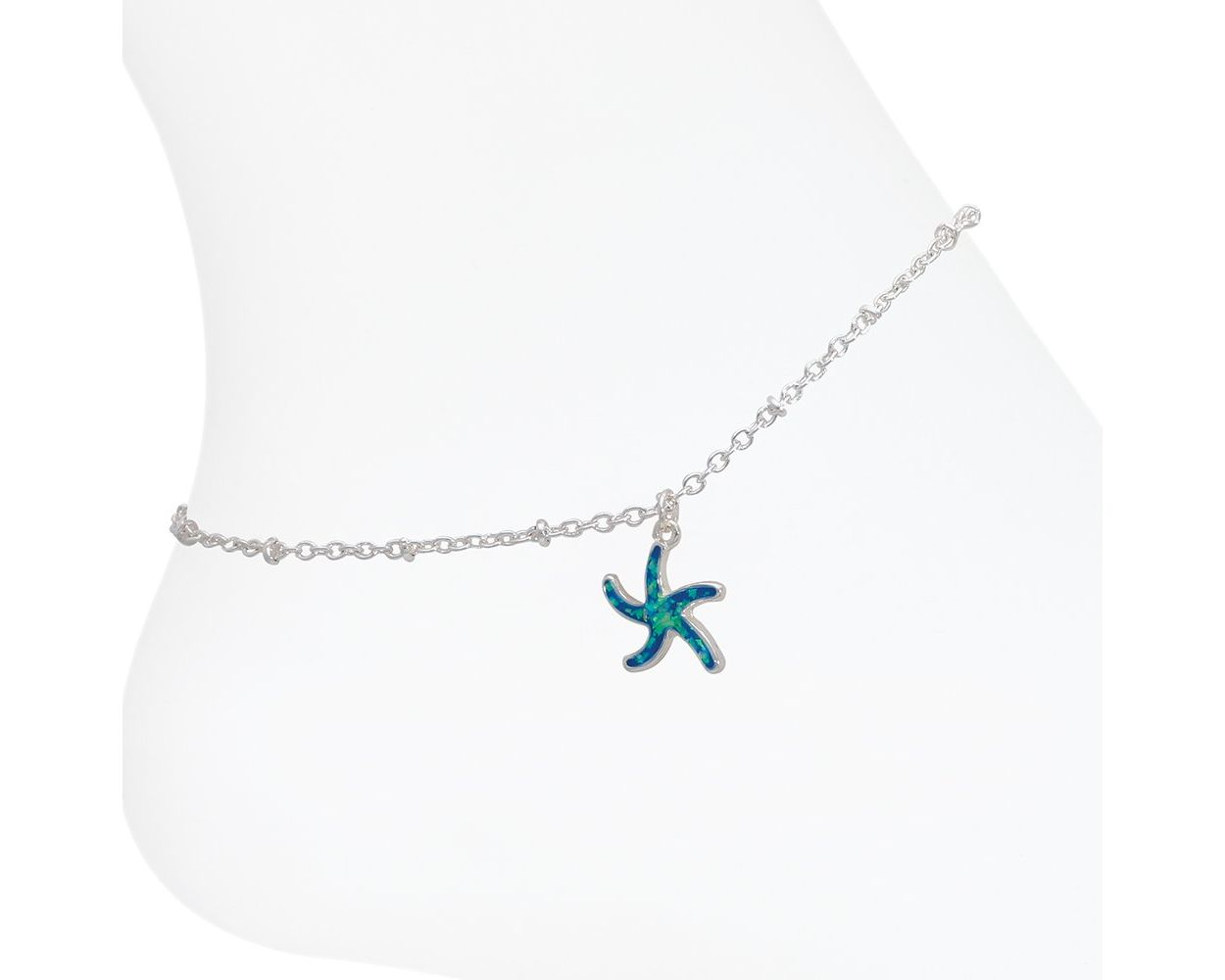 Glittering Silver Starfish - Anklet - Mellow Monkey