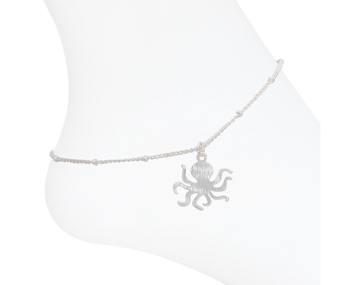 Brushed Silver Octopus - Anklet - Mellow Monkey