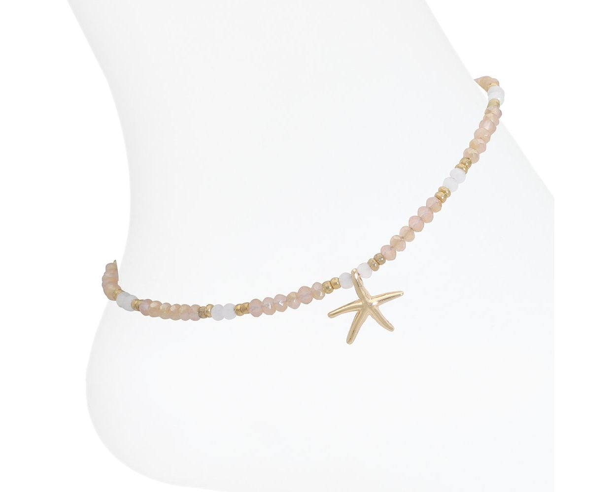 Starfish with Faceted Beads - Anklet - Mellow Monkey