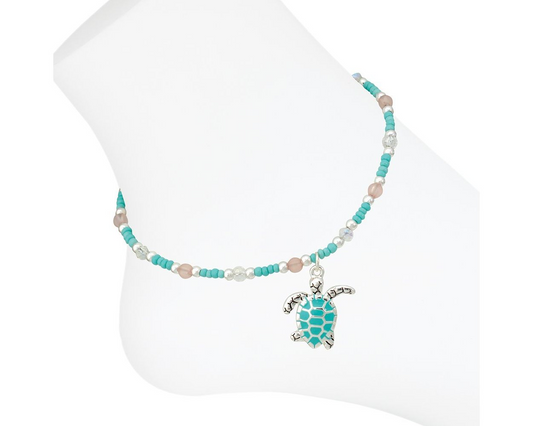 Aqua Enamel - Anklet - Mellow Monkey