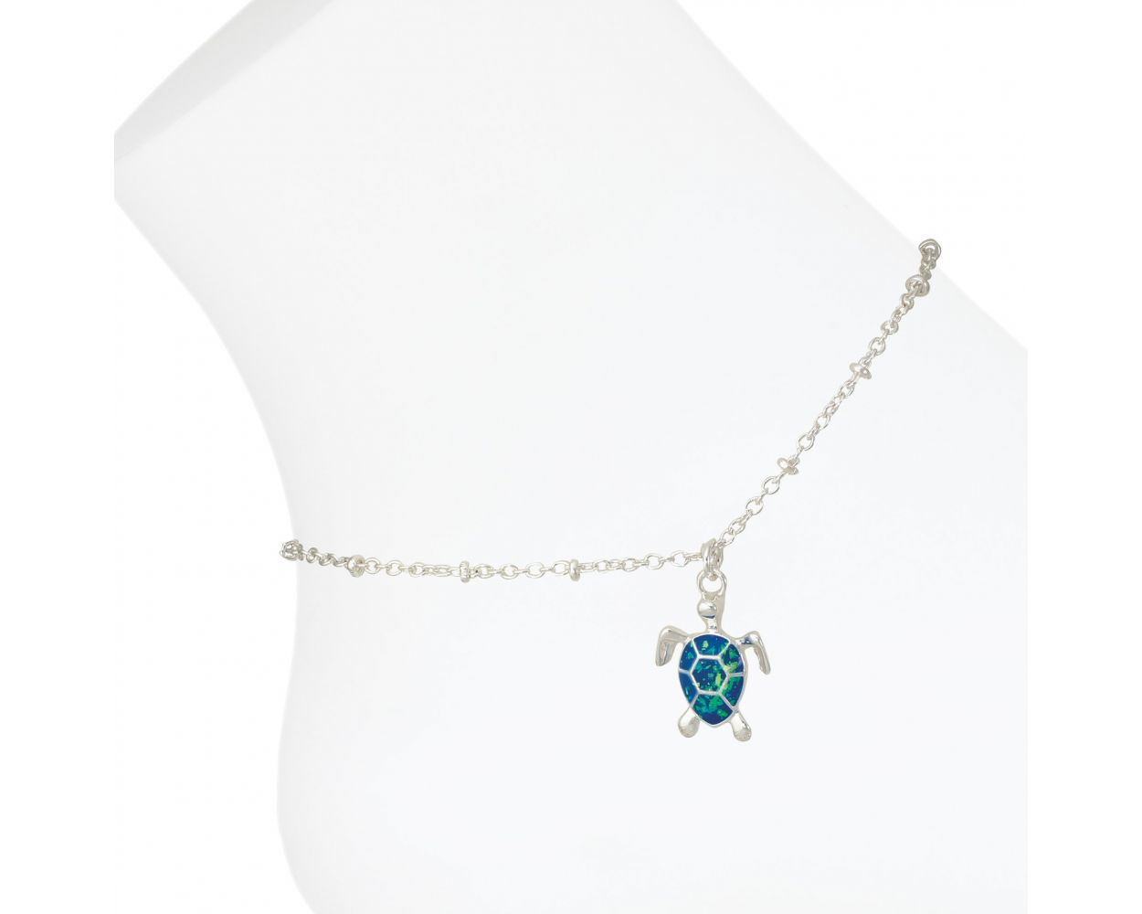 Blue Glitter Turtle - Anklet - Mellow Monkey