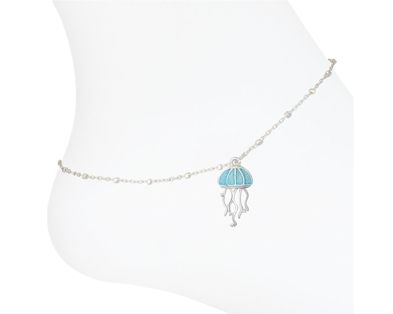 Aqua Glitter Jellyfish - Anklet - Mellow Monkey