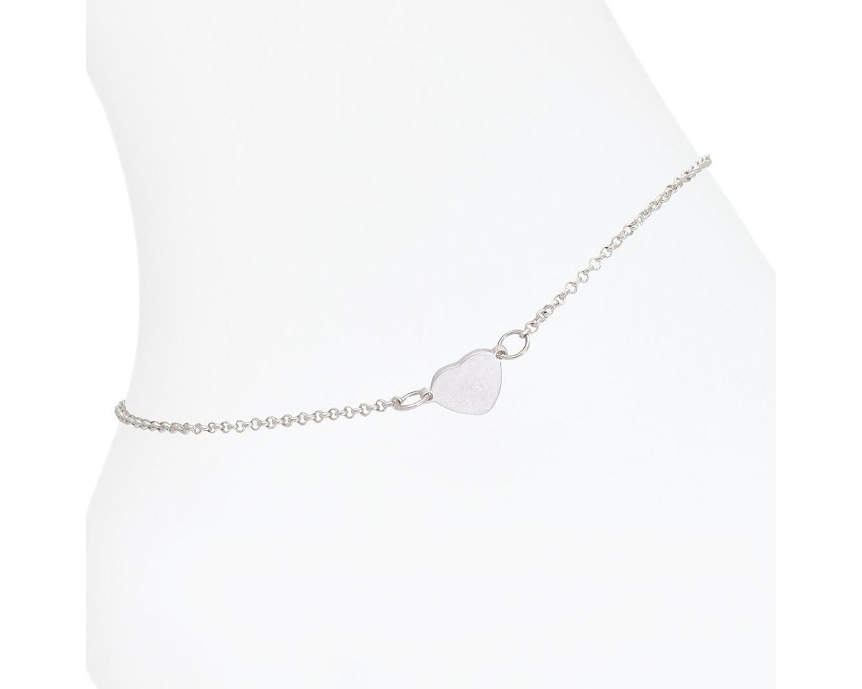 Burnished Silver Heart - Anklet - Mellow Monkey