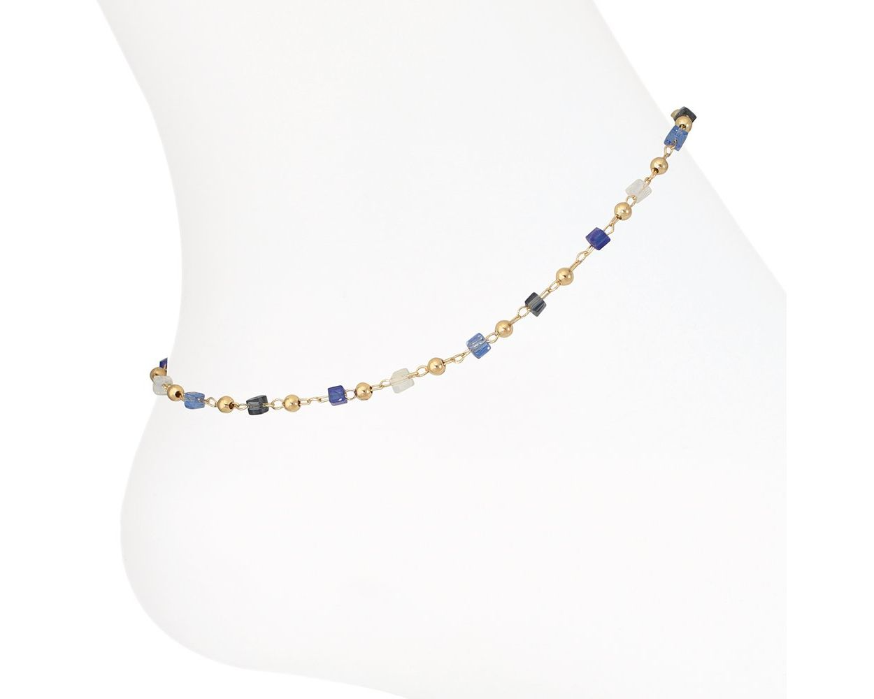 Gold Blue Clear - Anklet - Mellow Monkey