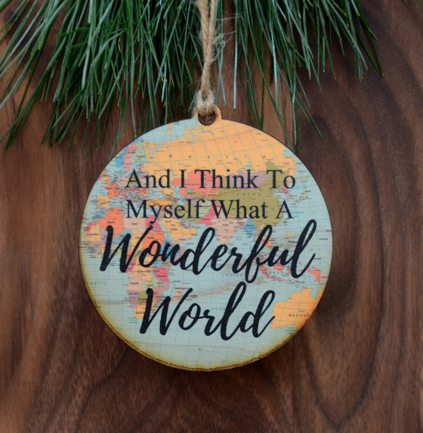 What A Wonderful World - Map Ornament - Mellow Monkey