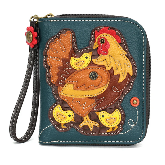 Hen with Chicks - Chala Zip-Around Wallet
