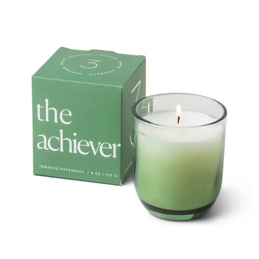 Achiever - Enneagram 5-oz Blue Candle # 3 - Tobacco & Patchouli - Mellow Monkey
