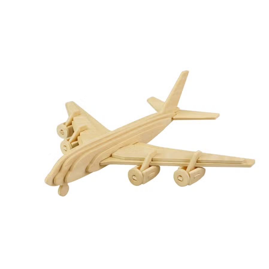 Civil Airplane: 3D Wooden Puzzle - Mellow Monkey