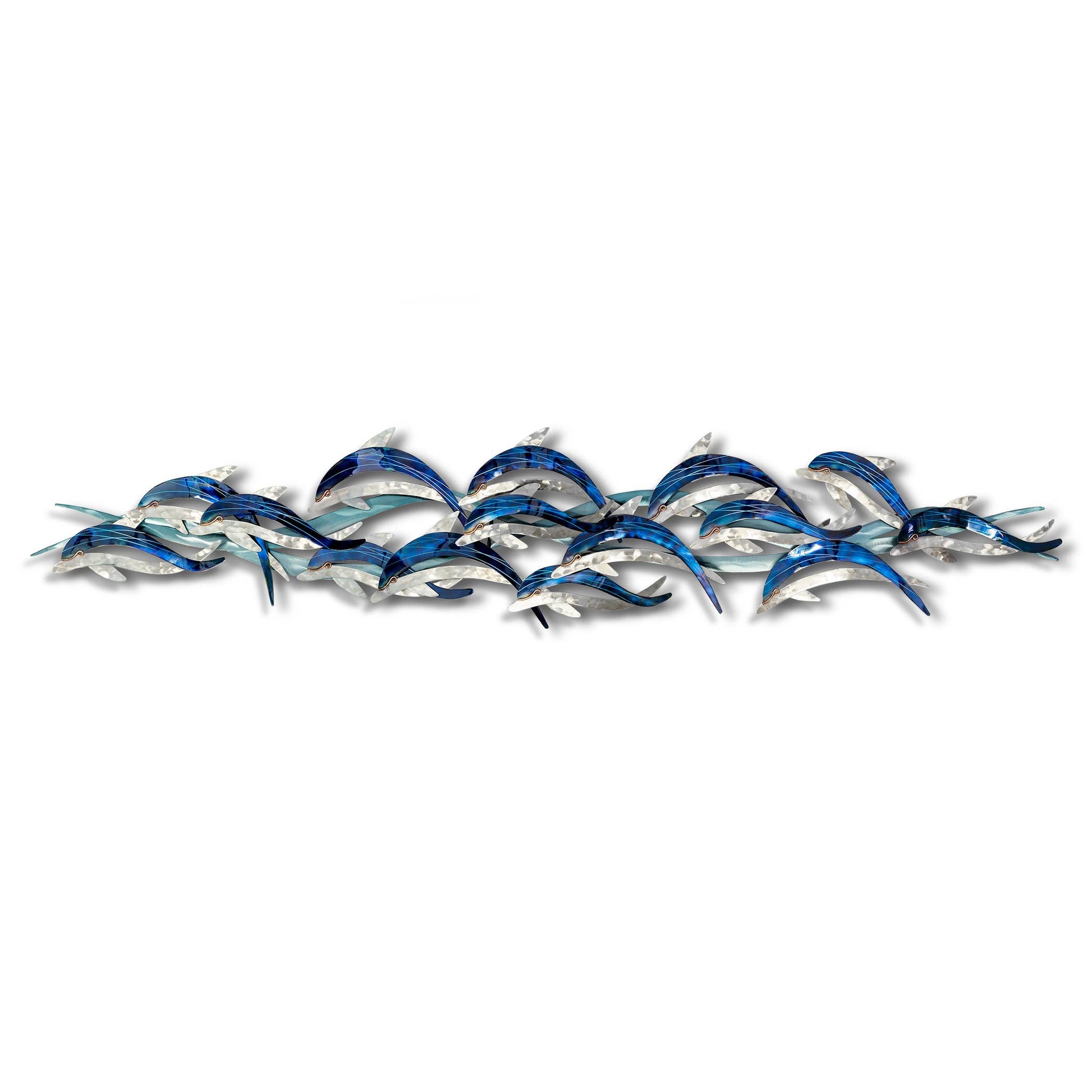 Wave Dancers - Dolphin Pod Metal Wall Art - 51-in - Mellow Monkey
