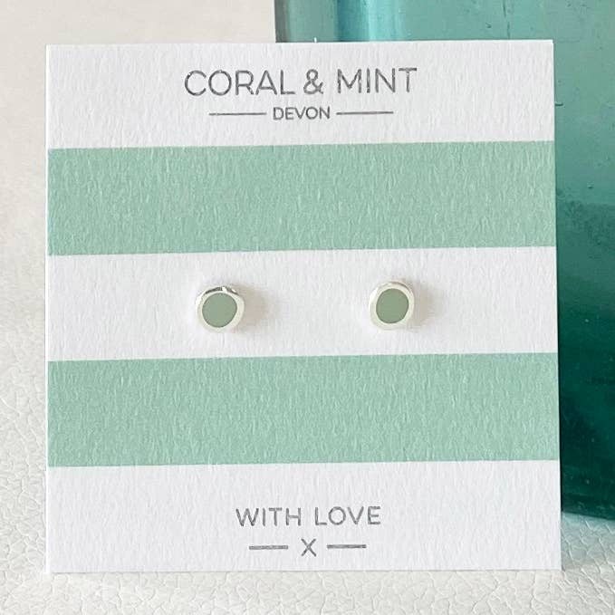 Coral and Mint - Mint Enamel Studs - Mellow Monkey