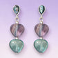 Wild Pearle Fluorite Heart Earrings - Mellow Monkey